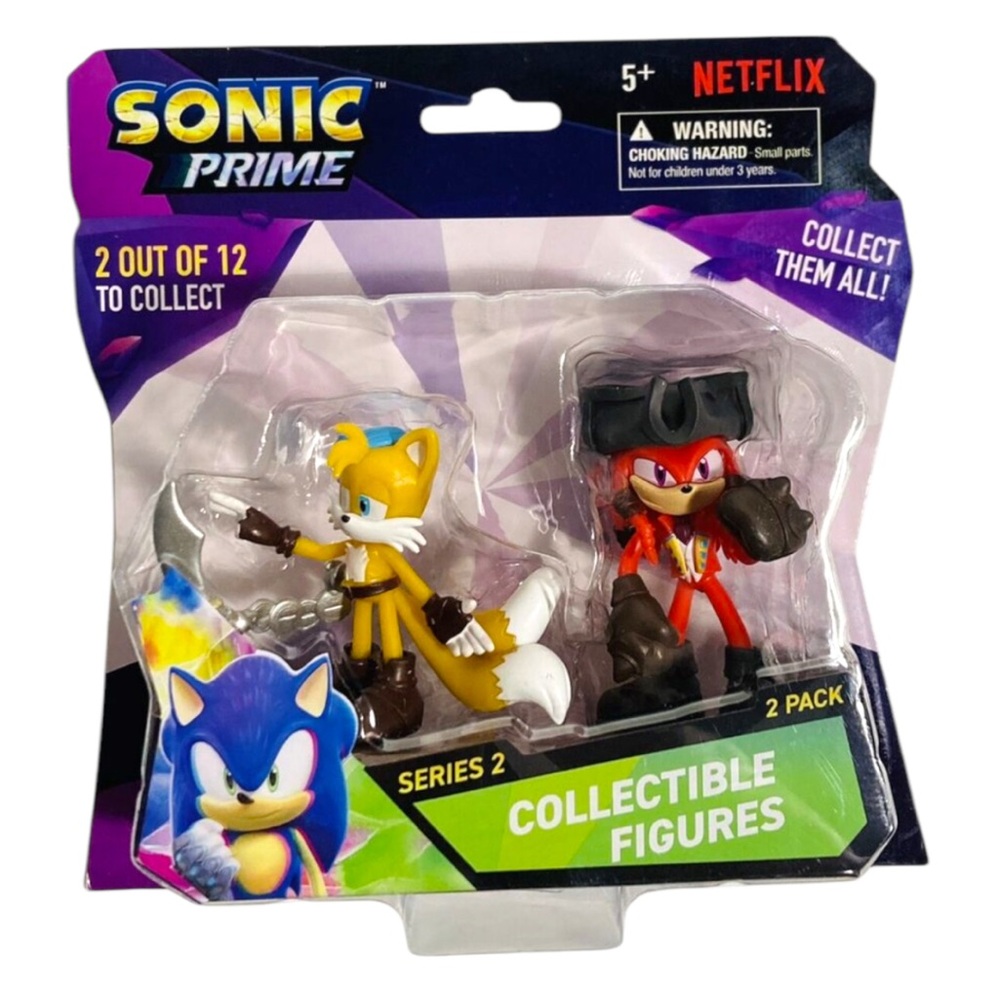 Sonic Prime Collectible 2 Pack- Sonic The Hedgehog Tails & Knuckles Figurines